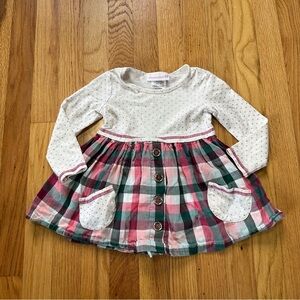 Bonnie Jean Holiday Long Sleeve Top Plaid size 2T